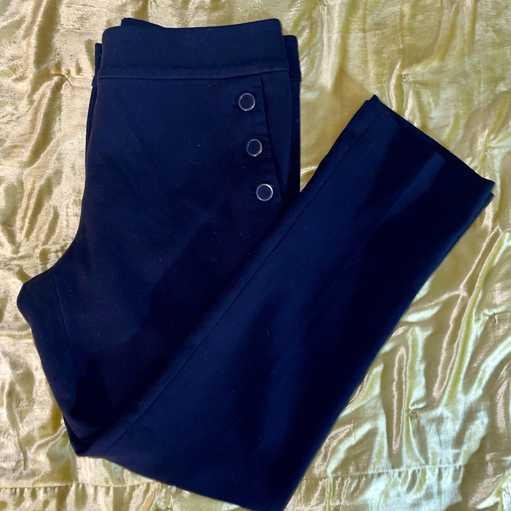 Ann Taylor 8 high waist stretch black sailor pants EUC